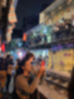 Train Street Cafe Hanoi Vietnam with coffee cups train approaching food tour 